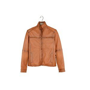 Waxed Tan Motorcycle Leather Jacket for Men